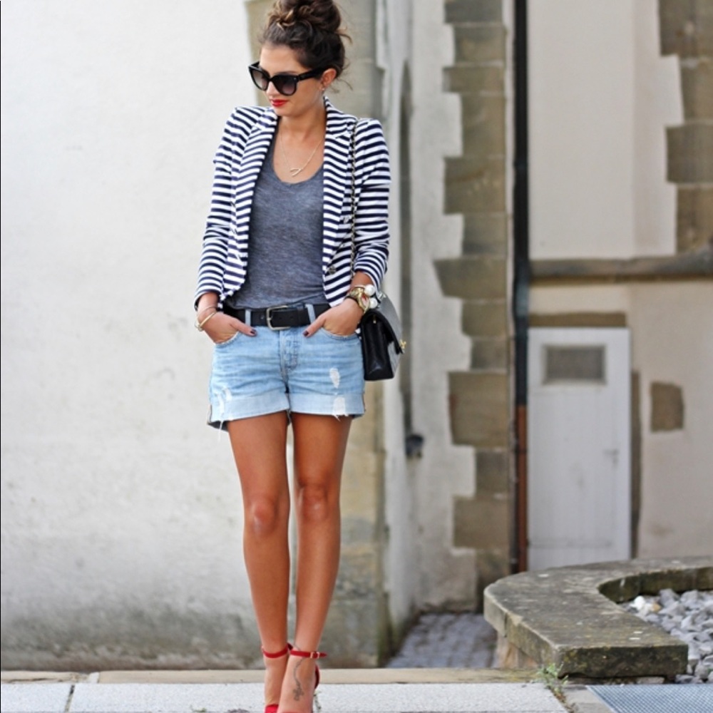 Elle Striped Peplum Blazer